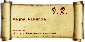 Vajna Rikarda névjegykártya